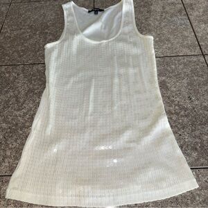 Express Ivory Sequin Tank Top